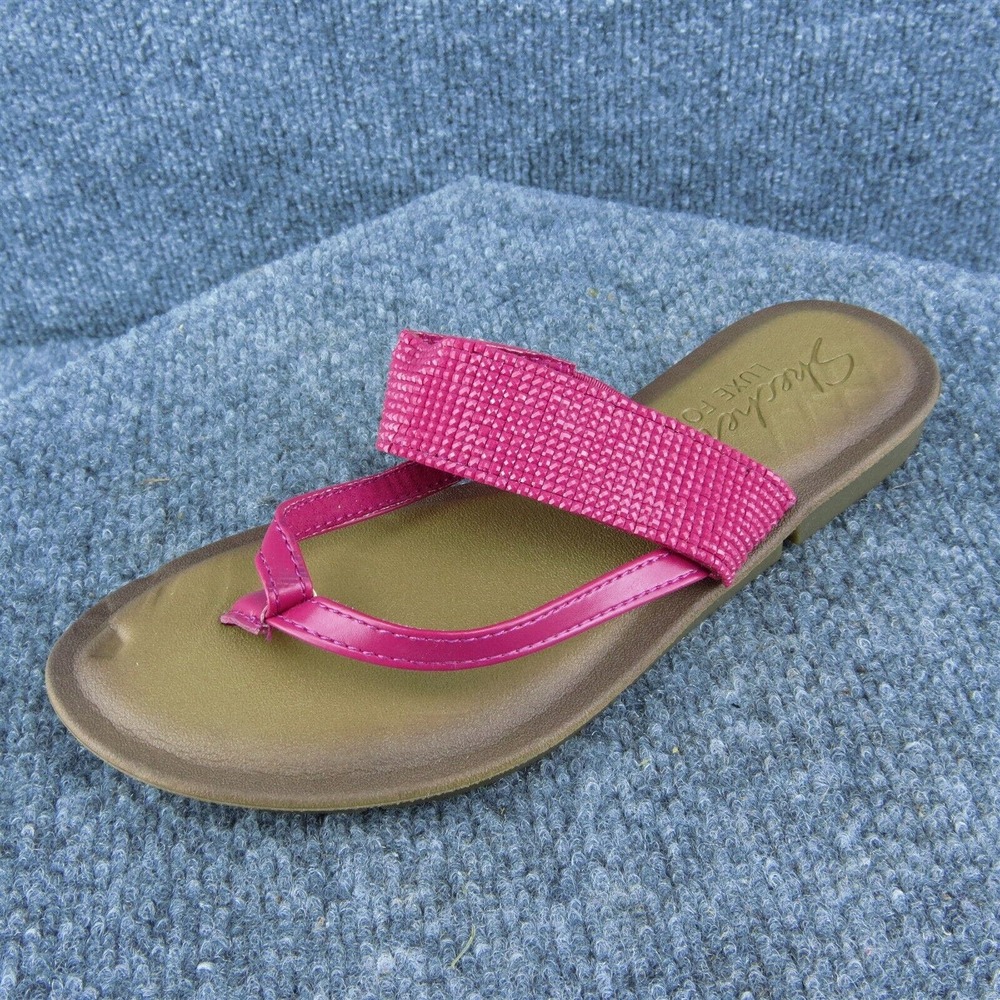 Skechers 38958 Women Flip Flop Sandal Shoes Pink Synthetic Size 6 Medium